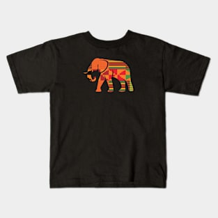 Elephant Animal with African Kente Pattern Kids T-Shirt